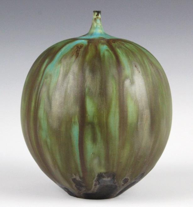 Rose CABAT Green Feelie Art Vase 5 1/4" SIGNED (1 of 8)