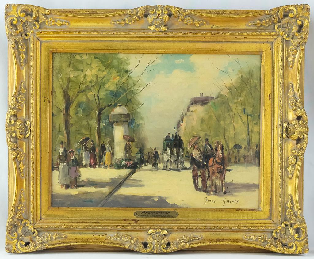 Andre Gisson 1921-2003 French Street Oil Painting (1 of 5)