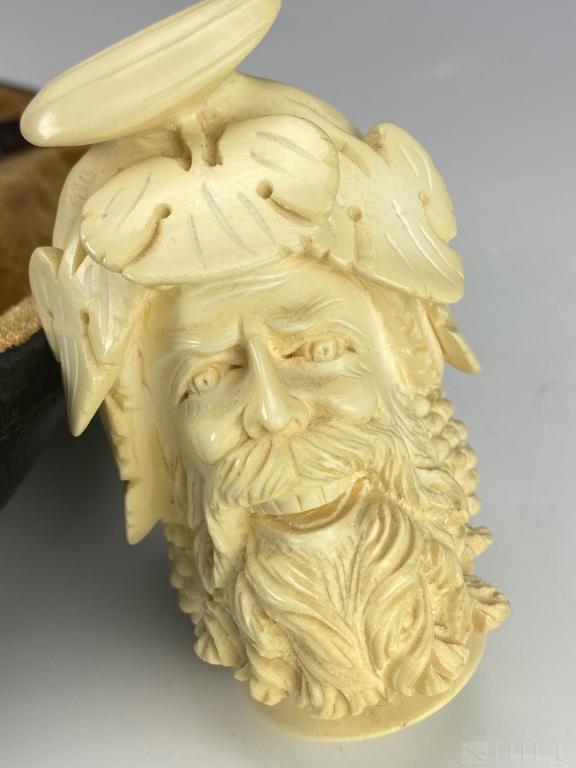 Sultan Carved Meerschaum 10" Pipe with Case UNUSED (1 of 4)