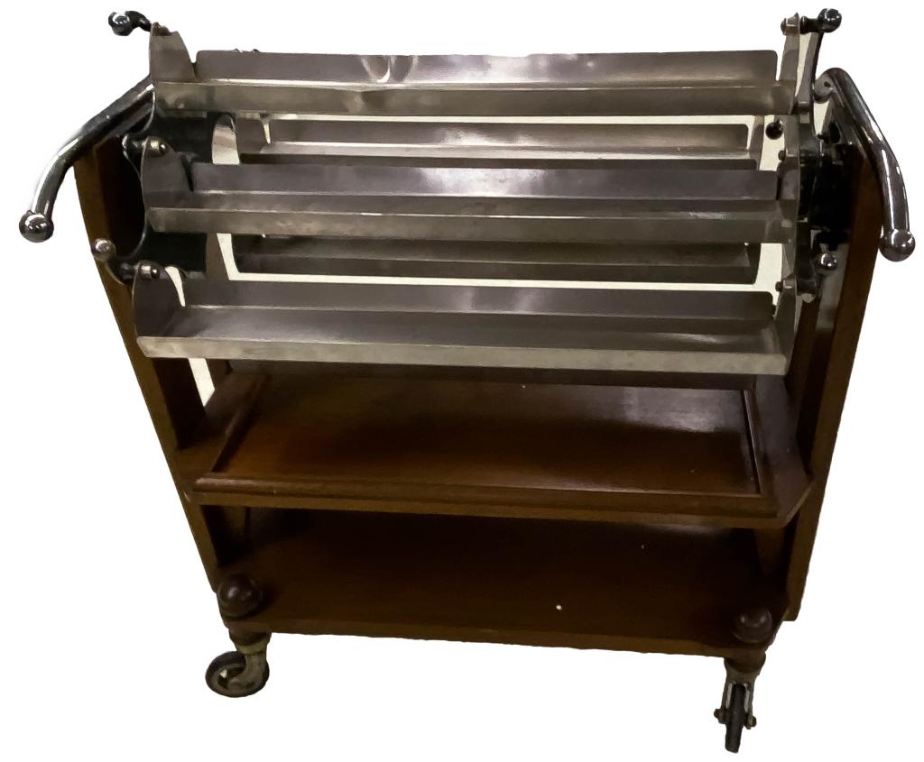 Christofle Mahogany Silver Plate Dessert Trolley (1 of 5)