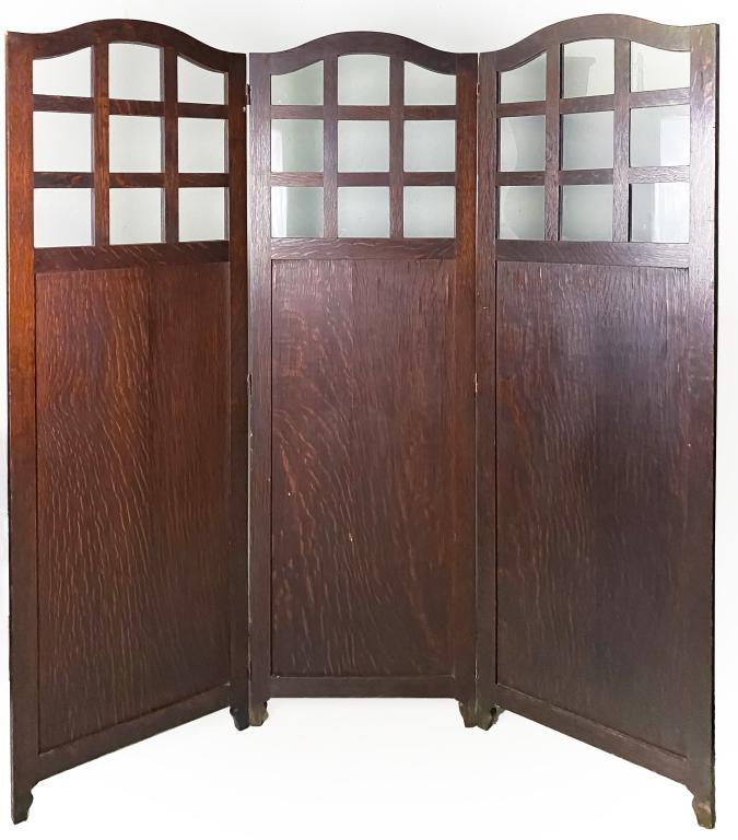 Mission Style 3 Panel Wood Screen Room Divider (1 of 3)