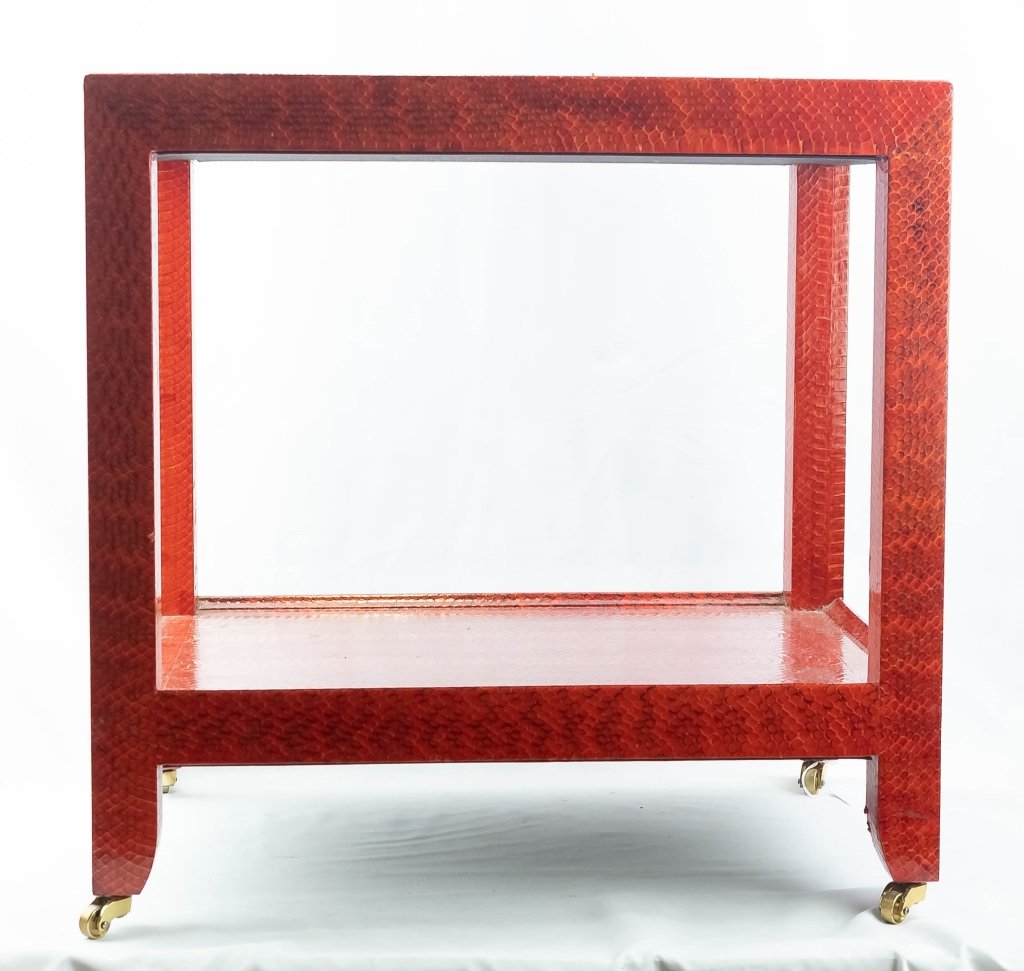 Karl Springer Snakeskin Telephone MOD Table SIGNED (1 of 6)