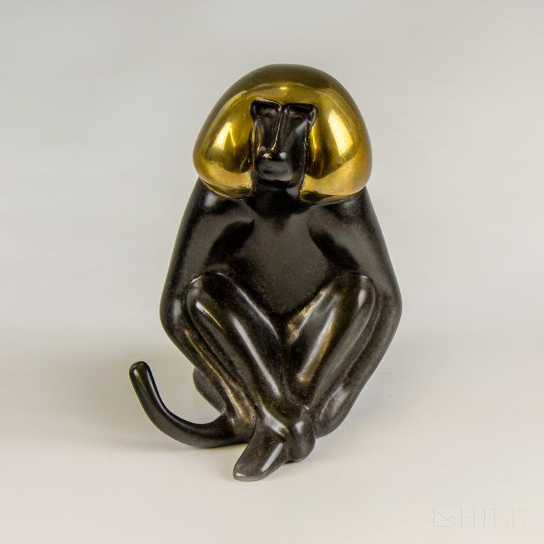 Loet Vanderveen 1921-2015 Bronze Baboon Sculpture (1 of 5)
