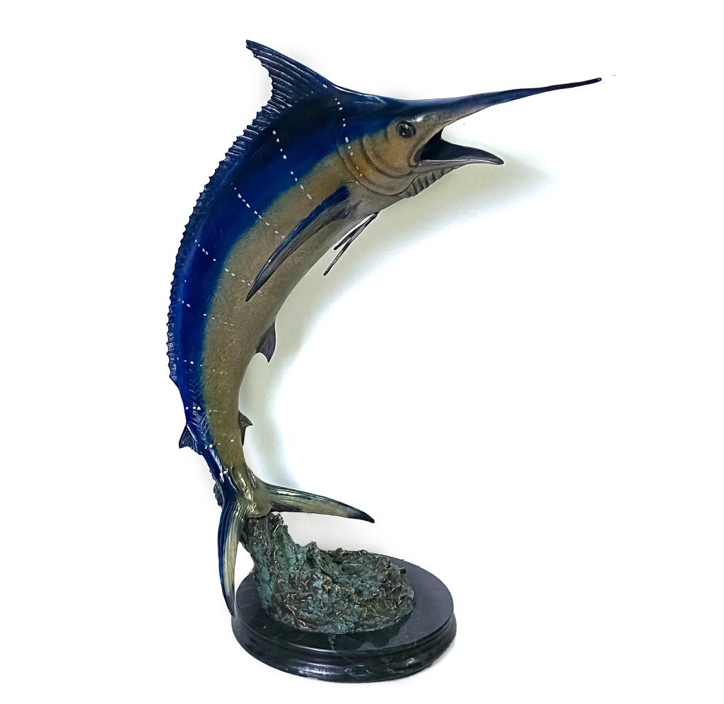 Marlin Fish Bronze Sculpture Wyland Style SIGNED (1 of 6)