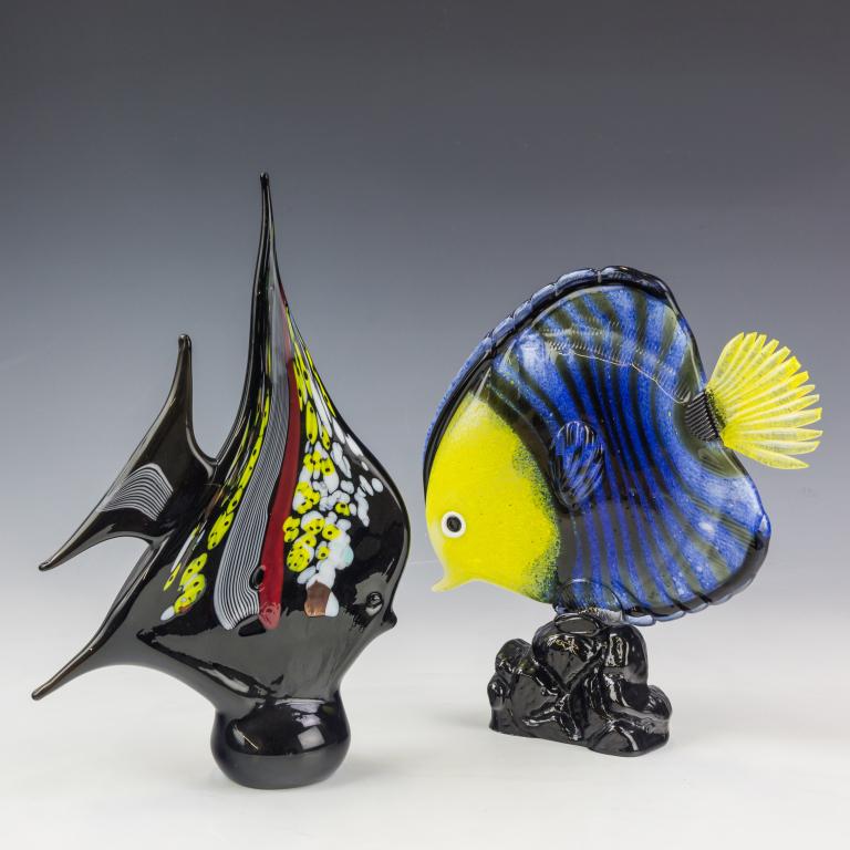 Murano Italian Art Glass Angle Fish 11" Sculpture (1 of 6)