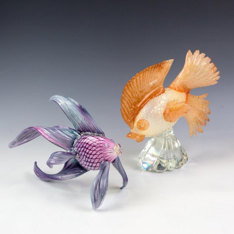 LOT 2 Murano Formia Italian Art Glass Exotic Fish (1 of 7)