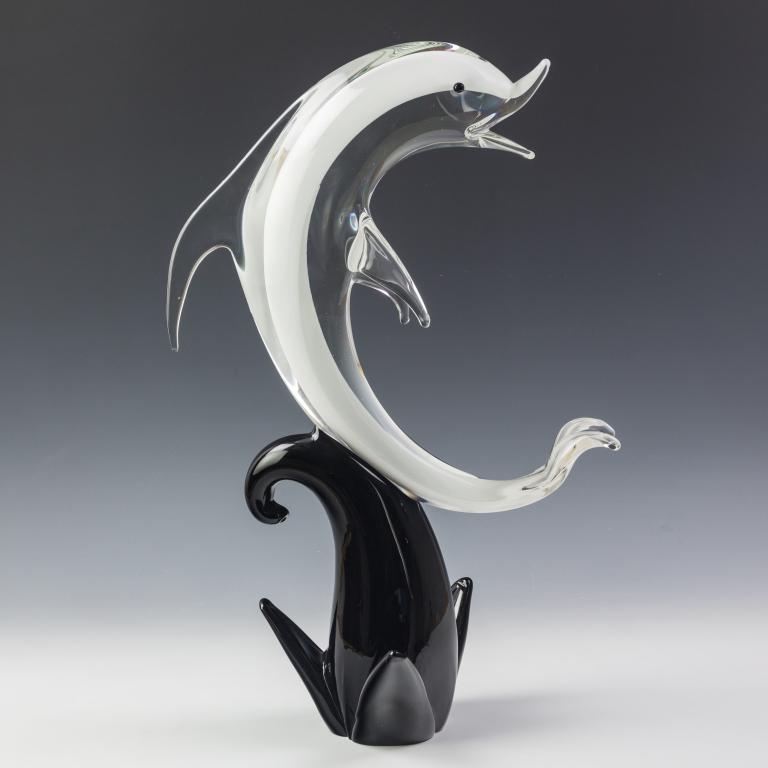 Murano Italian Studio Art Glass Dolphin Sculpture (1 of 4)