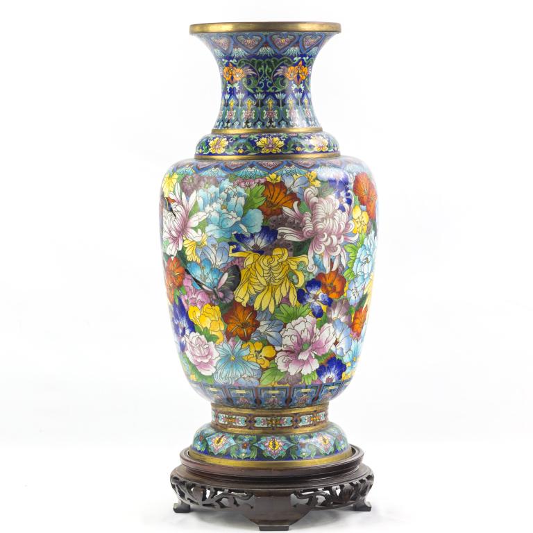 Large Chinese Export Cloisonne Enamel 20" Vase (1 of 5)