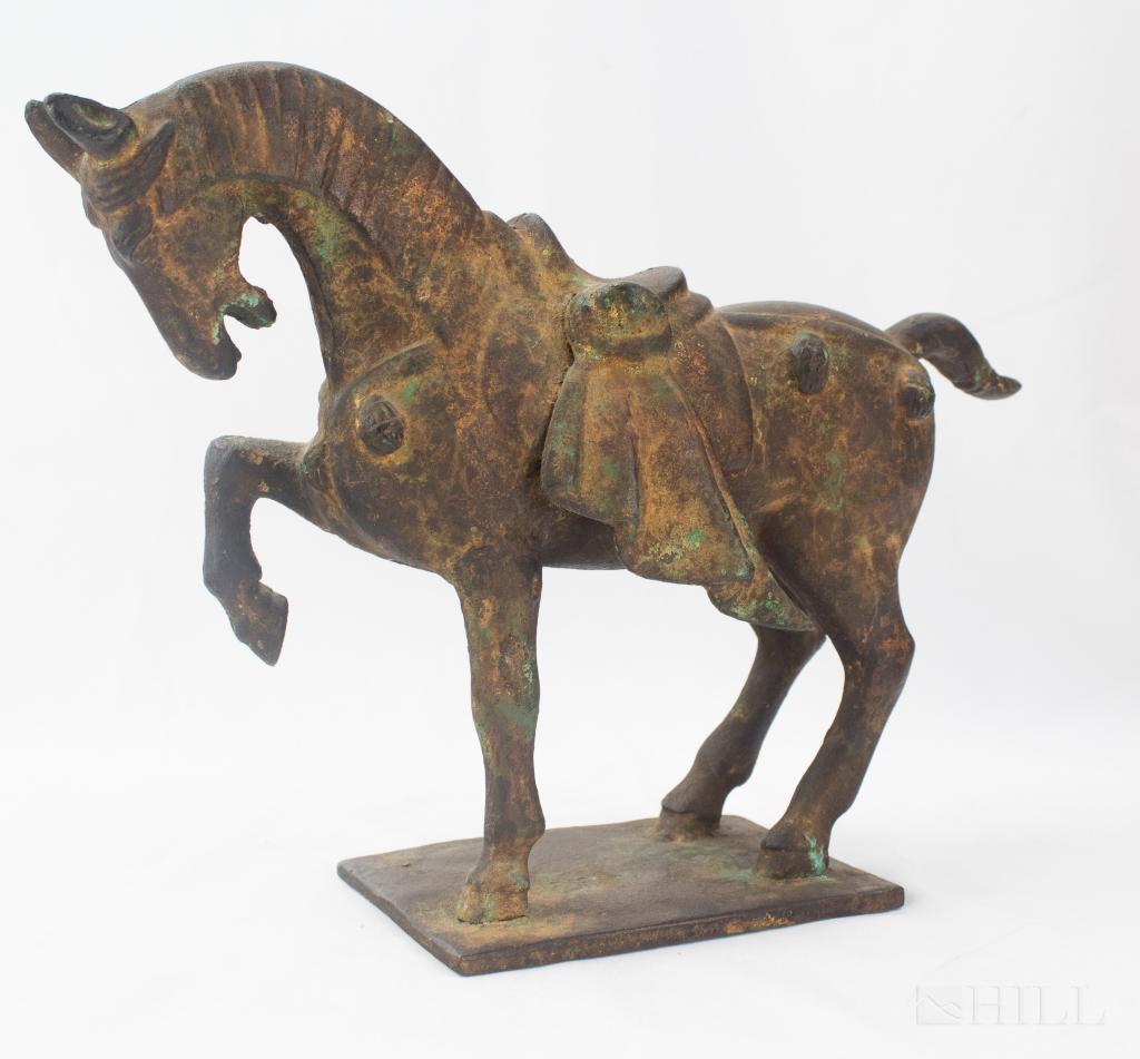 Cast Iron Ming Style Tang Horse Sculpture Statue (1 of 5)