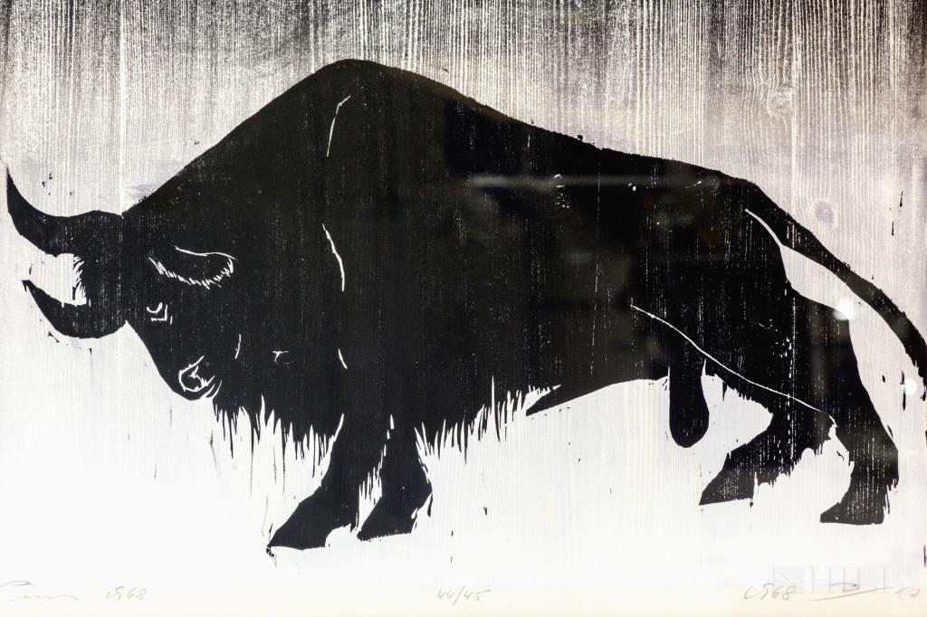 Yaacov Pins 1968 L/E Buffalo Monotype Print SIGNED (1 of 5)