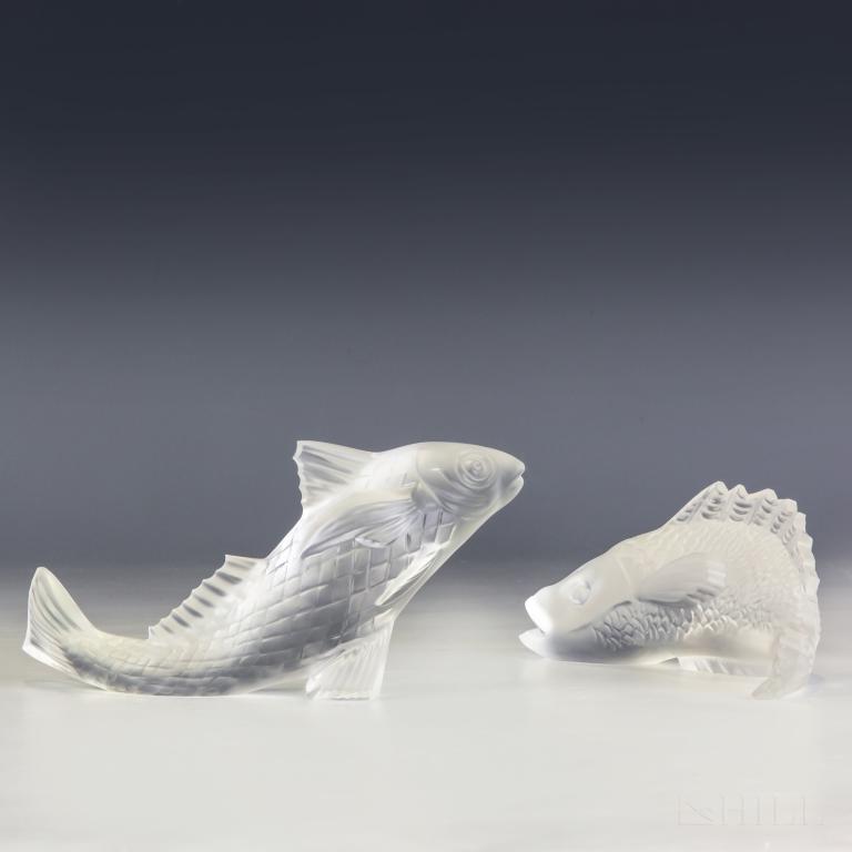 LOT 2 Baccarat Crystal R Janson Koi Fish Figurines (1 of 5)