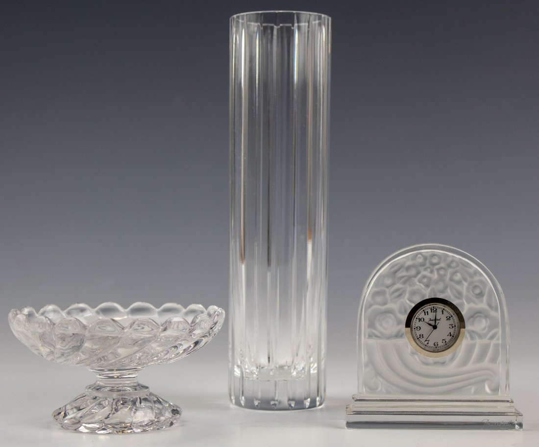 Baccarat French Crystal Clock, Vase, Footed Bowl (1 of 5)