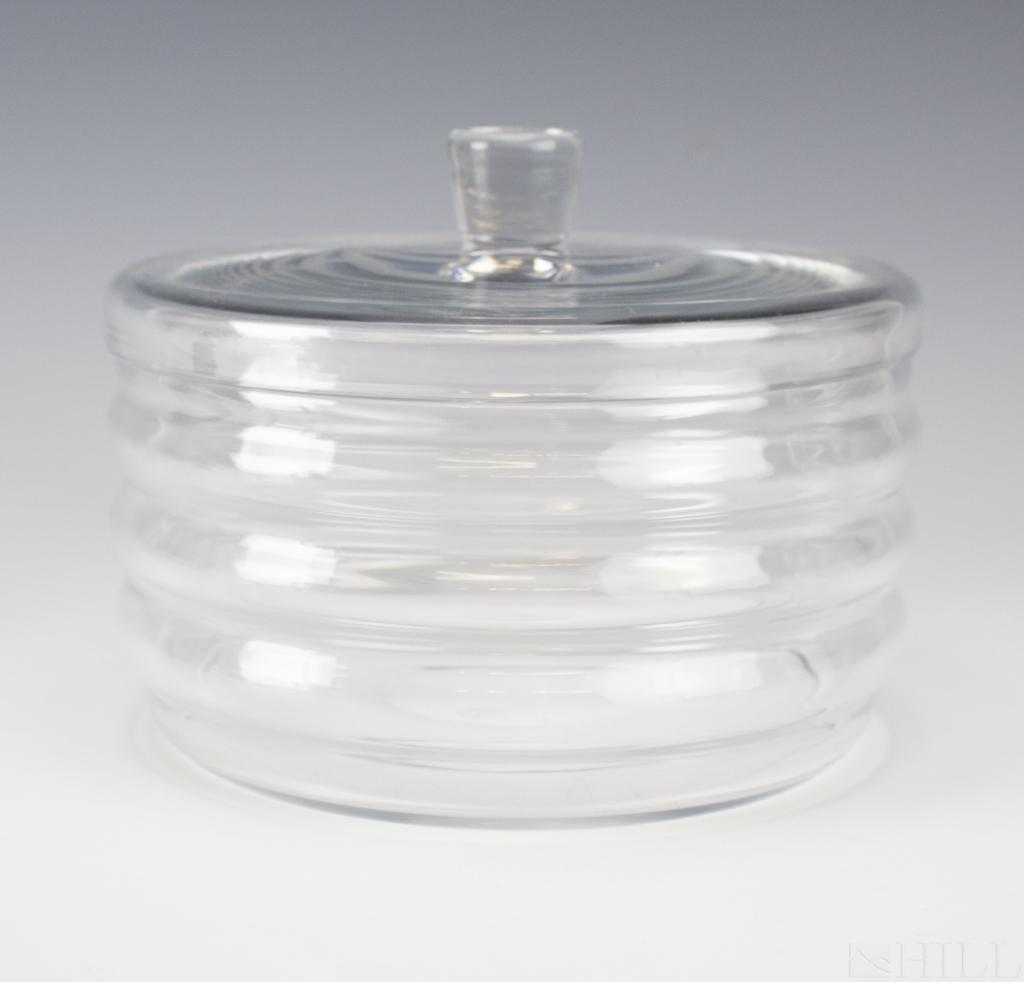 Baccarat French Crystal Modernist Biscuit Jar, Lid (1 of 5)
