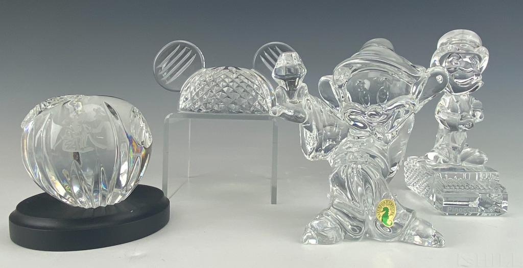 LOT 4 Waterford Crystal Disney Mickey Snow Jimini (1 of 6)