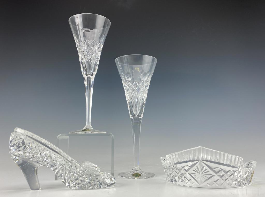 LOT 3 Waterford Crystal Disney Tiara Shoe LE w/Box (1 of 8)