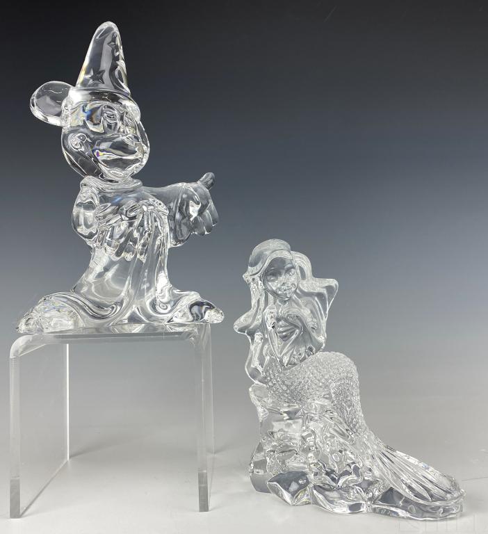 LOT 2 Waterford Crystal Disney Mermaid & Mickey (1 of 7)