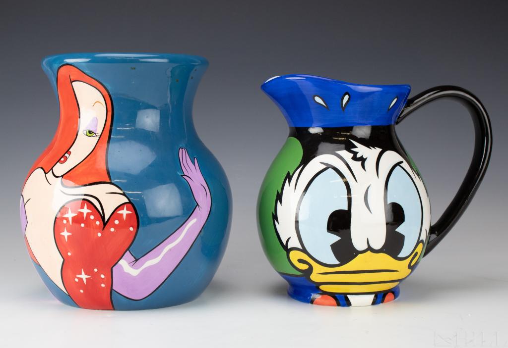 LOT 2 Disney Ceramic Jessica Rabbit Duck Vase Jug (1 of 4)