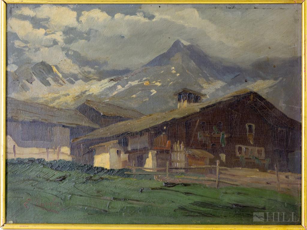 Mystery Art Alpine Mountain Landscape Oil Painting (1 of 5)