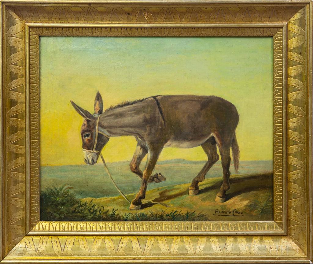 Alberto Carosi Italian 1891-1968 Mule Oil Painting (1 of 4)