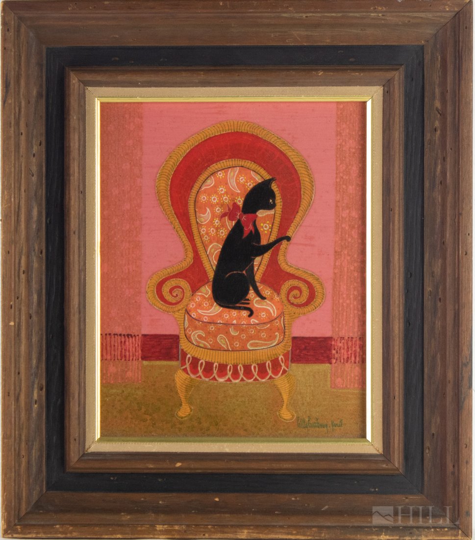 Polly Bushong (American, 1910-1990) Cat Painting (1 of 5)