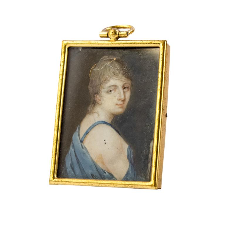 Signed Antique French Miniature Portrait Painting (1 of 5)
