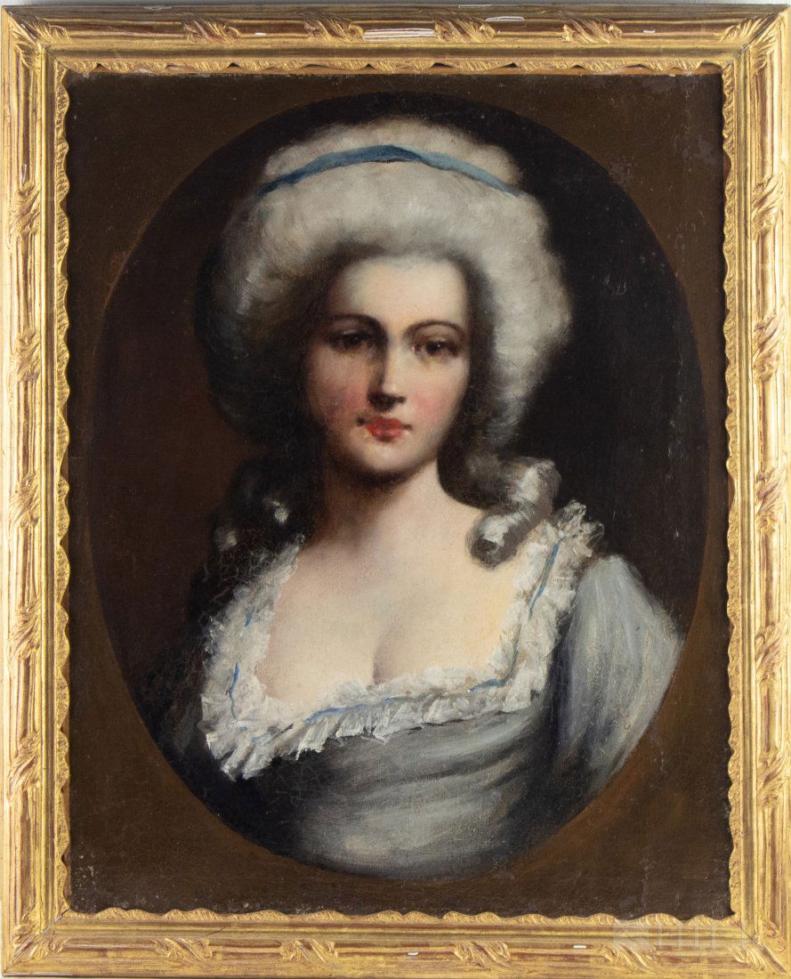 Antique 18th/19th C Portrait Oil Painting, Canvas (1 of 4)