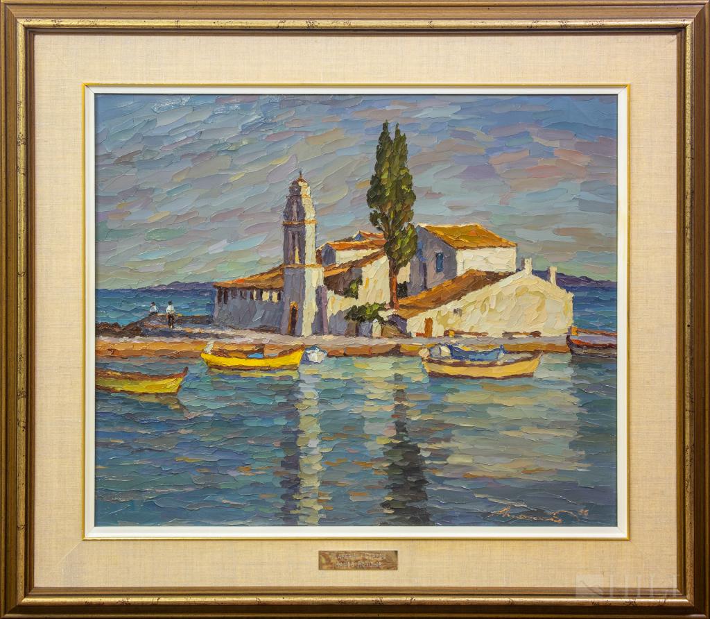 Manos Rovithis Greek Coastal Seascape Oil Painting (1 of 5)