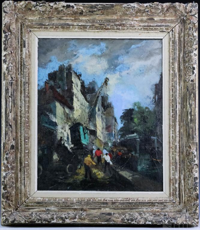 Jean Faber 20th C French Street Scene Oil Painting (1 of 2)
