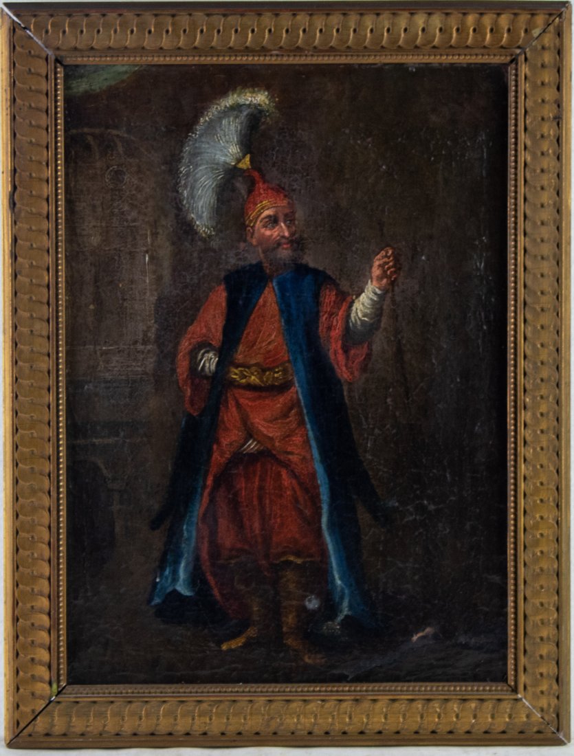 19th C Orientalist Oil On Canvas Painting of A Man (1 of 4)
