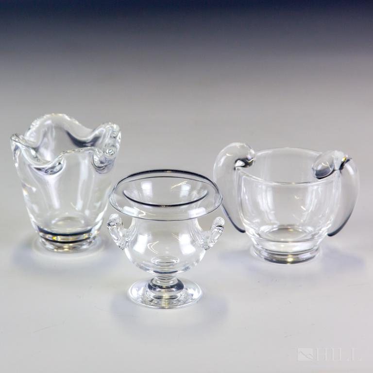 Steuben LOT 3 Art Glass Crystal Toothpick Holders (1 of 6)