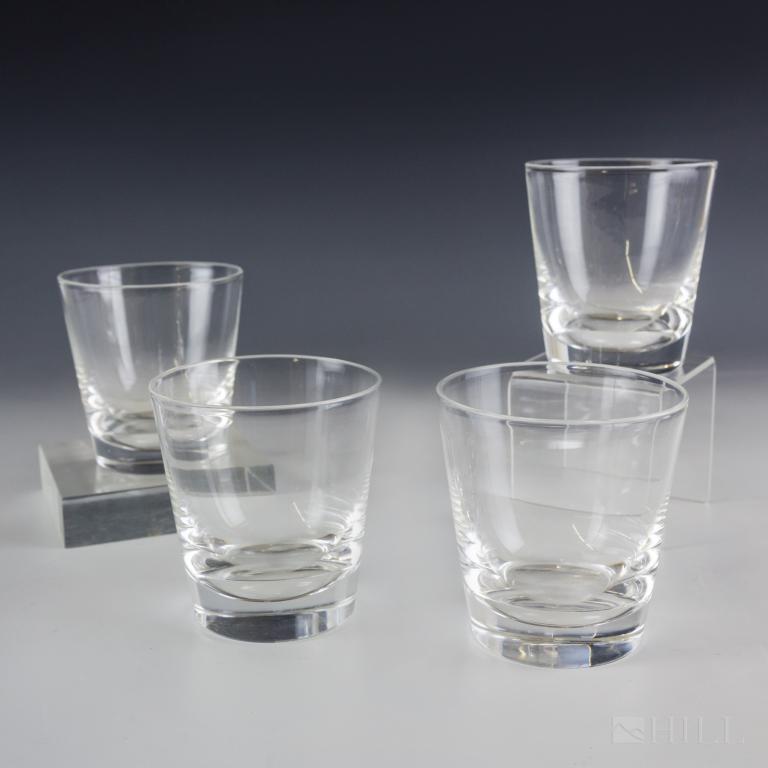 Set 4 Steuben Art Glass Crystal Tumbler Glasses (1 of 4)