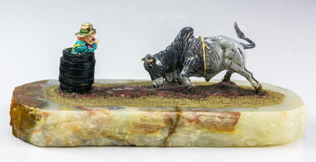 Ron Lee Money On The Bull Rodeo Clown Sculpture (1 of 5)