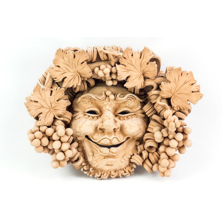 Italian Terra Cotta Art Pottery 17" Bacchus Head (1 of 4)