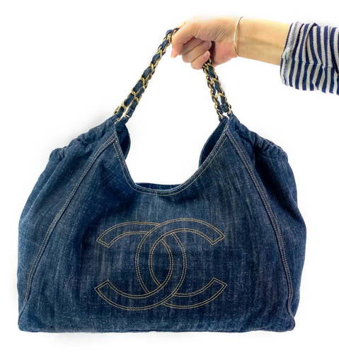 chanel denim handbag