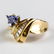 Ladies 14k Gold Diamond & Tanzanite Gemstone Ring - 5