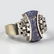 Retro 18k White Gold Diamond & Lapis Ring Size 8