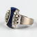 Retro 18k White Gold Diamond & Lapis Ring Size 8 - 3