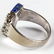 Retro 18k White Gold Diamond & Lapis Ring Size 8 - 7