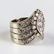 Ladies Retro 14k White Gold Diamond Chevron Ring