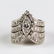 Ladies Retro 14k White Gold Diamond Chevron Ring - 2