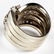 Ladies Retro 14k White Gold Diamond Chevron Ring - 7