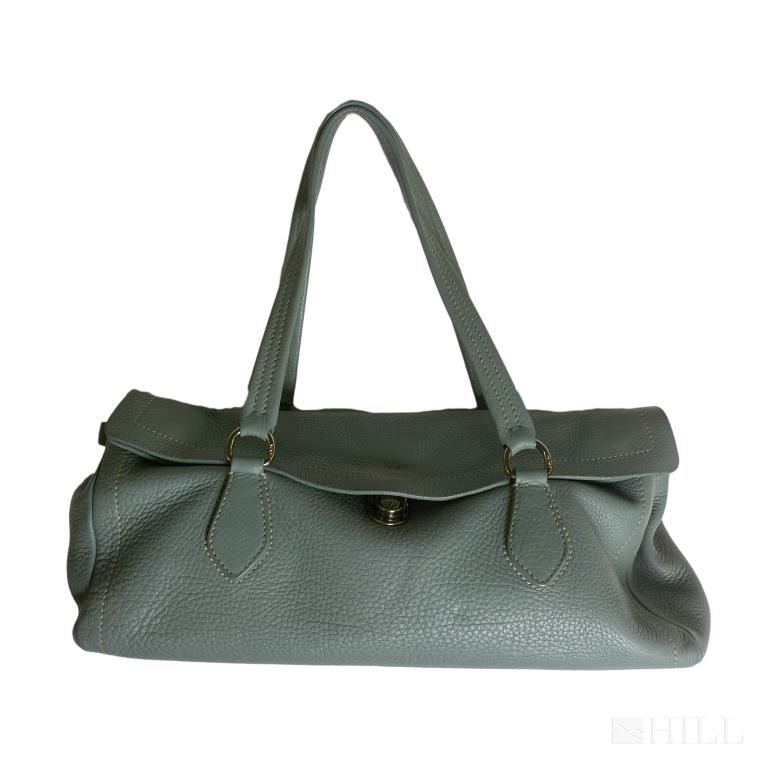 Prada Sky Blue Leather Big Easy Shoulderbag Purse (1 of 8)