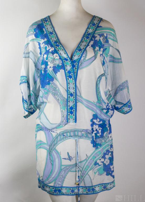 Emilio Pucci Short Sleeve Gauze Cotton Kaftan Top (1 of 4)