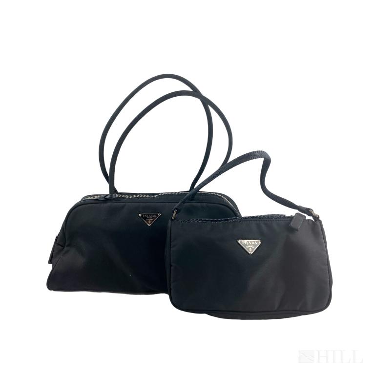 Prada LOT 2 Tessuto Nylon Sport Shoulder Bag Purse (1 of 7)