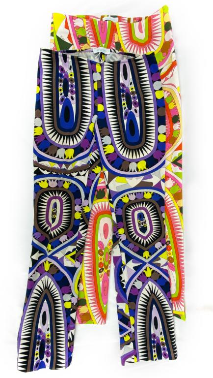 2 Pr Emilio Pucci Skinny Leg Abstract Print Pants (1 of 7)