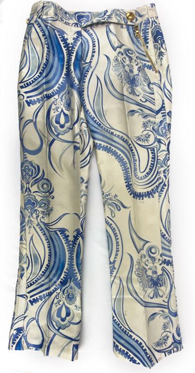 Emilio Pucci Elegant Print Silk Dress Pants Size 6 (1 of 6)