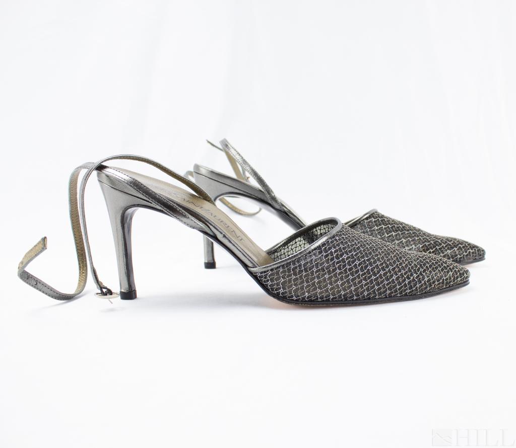 Yves Saint Laurent Metallic Slingback Heels Size 6 (1 of 4)