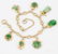 Vintage 14k Yellow Gold Green Jade Charm Bracelet