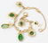 Vintage 14k Yellow Gold Green Jade Charm Bracelet - 3
