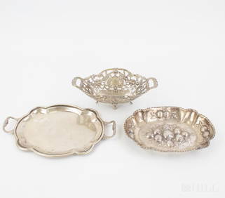 Lot .800 & .900 Fine Silver Bowls & Trays 550grams (1 of 5)